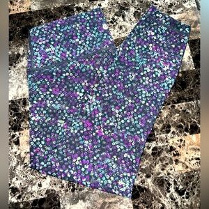 LULULEMON WUNDER UNDER HIGH RISE LEGGINGS FLORAL SIZE 10 EUC